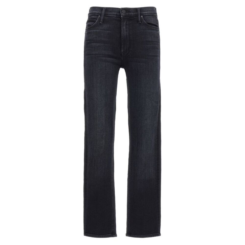 Mother Denim Black Cotton Slim Fit Women's Jeans